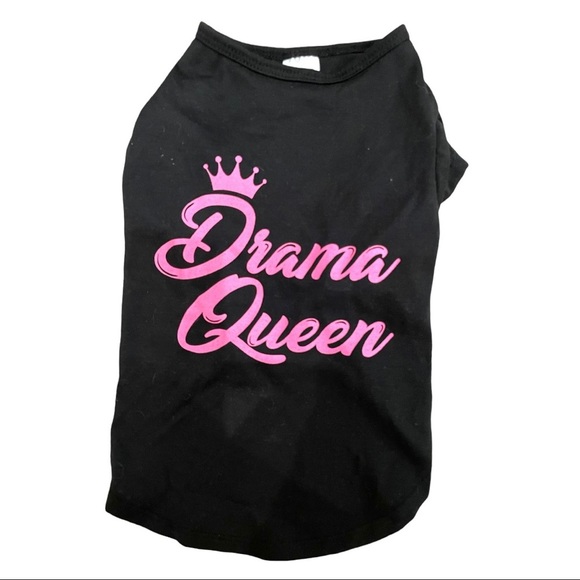 NWOT DOGGY TEE BLACK NWOT “DRAMA QUEEN “ TEE WRITTEN IN HOT PINK SIZE M